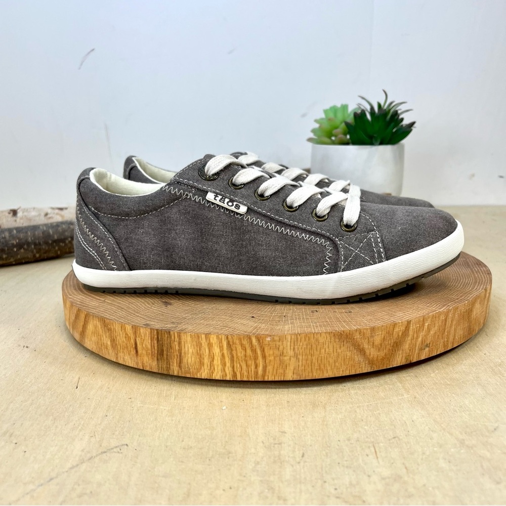 NWOB Taos Footwear | Star Heather Grey Washed Canvas Sneaker Size 7.5